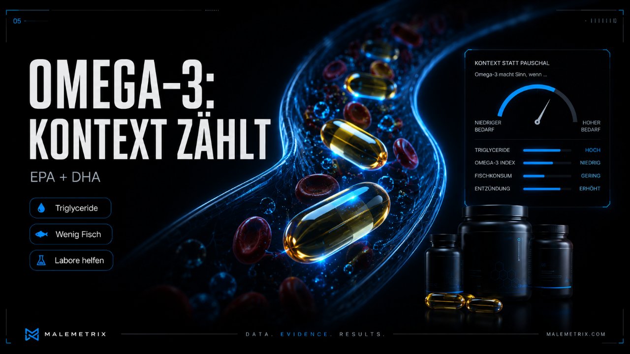 Omega-3: der Kontext zählt — EPA und DHA, sinnvoll bei wenig Fisch, hohen Triglyceriden, niedrigem Omega-3-Index