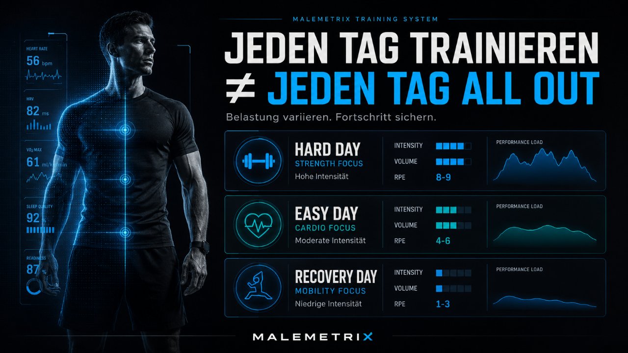 Jeden Tag trainieren ist nicht gleich jeden Tag all out: Hard Day, Easy Day, Recovery Day mit unterschiedlicher Intensität