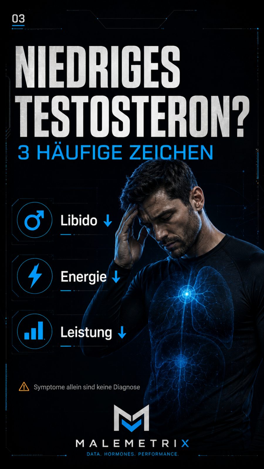 Niedriges Testosteron: drei häufige Zeichen — Libido, Energie und Leistung sinken